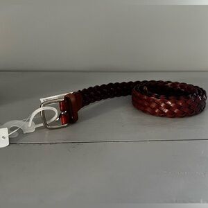 NWT Braided Leather Belt for Women - Brown